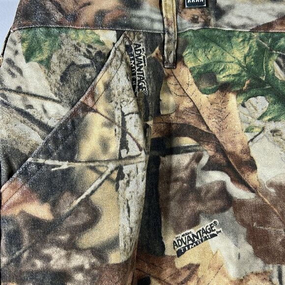 🦌🎯 Vintage WALLS ADVANTAGE Camo Hunting Camouflage Denim Cargo Pants Sz. 46-48 - Picture 7 of 12